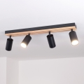 Brilagi - Spotlamp SELE WOOD ACOUSTIC 4xGU10/30W/230V zwart/hout