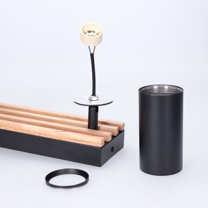 Brilagi - Spotlamp SELE WOOD ACOUSTIC 4xGU10/30W/230V zwart/hout