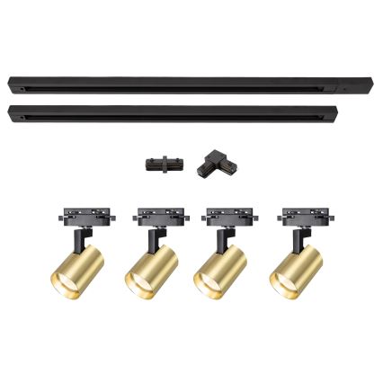 BRILAGI - Spot in railsysteem HUSKY 4xGU10/10W/230V 150 cm zwart/goud
