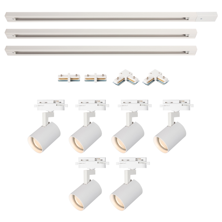 Brilagi - Spots voor railsysteem HUSKY 6xGU10/10W/230V wit
