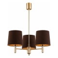 Brilagi - Staafkroonluchter MONTE 3xE27/15W/230V bruin/goud