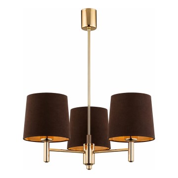 Brilagi - Staafkroonluchter MONTE 3xE27/15W/230V bruin/goud