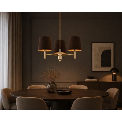 Brilagi - Staafkroonluchter MONTE 3xE27/15W/230V bruin/goud