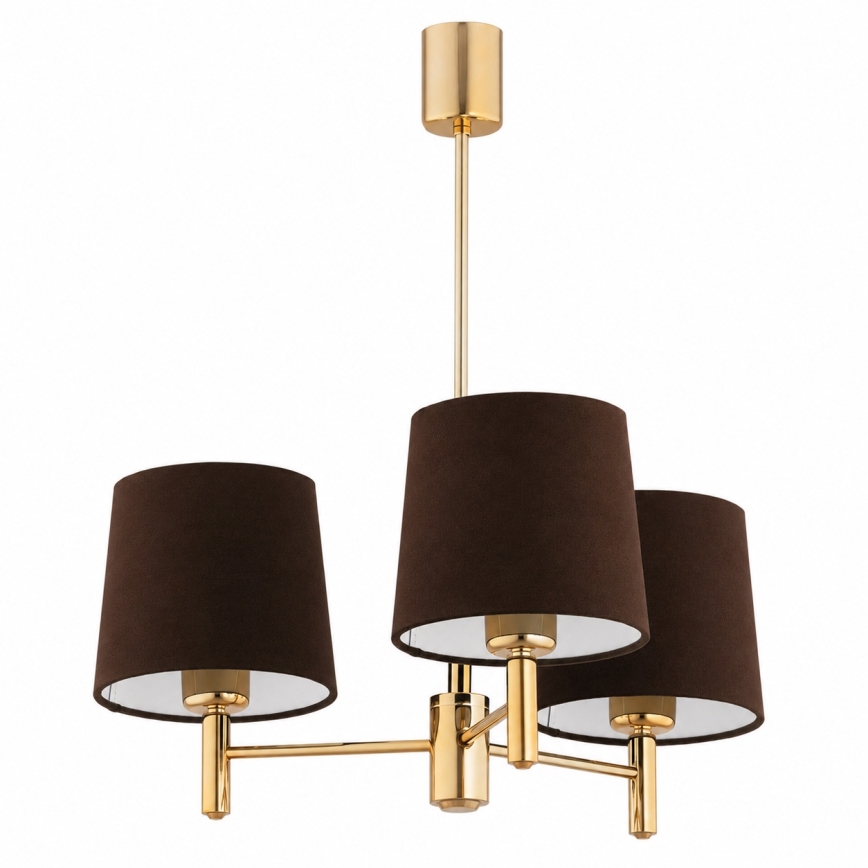 Brilagi - Staafkroonluchter MONTE 3xE27/60W/230V bruin/goud