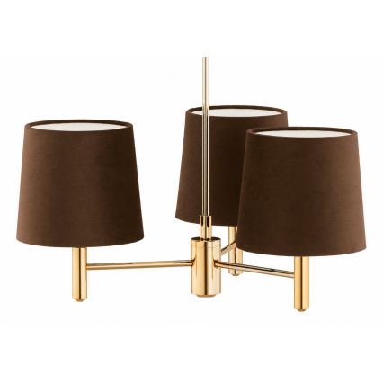 Brilagi - Staafkroonluchter MONTE 3xE27/60W/230V bruin/goud