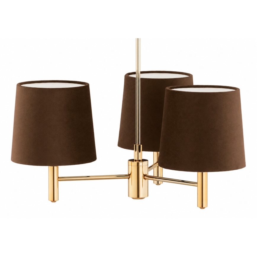 Brilagi - Staafkroonluchter MONTE 3xE27/60W/230V bruin/goud