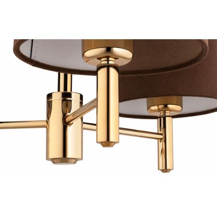 Brilagi - Staafkroonluchter MONTE 3xE27/60W/230V bruin/goud