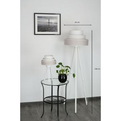 Brilagi - Staande Lamp ALASKA LUNETA 1xE27/15W/230V grijs/crème