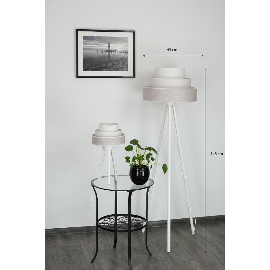 Brilagi - Staande Lamp ALASKA LUNETA 1xE27/15W/230V grijs/crème