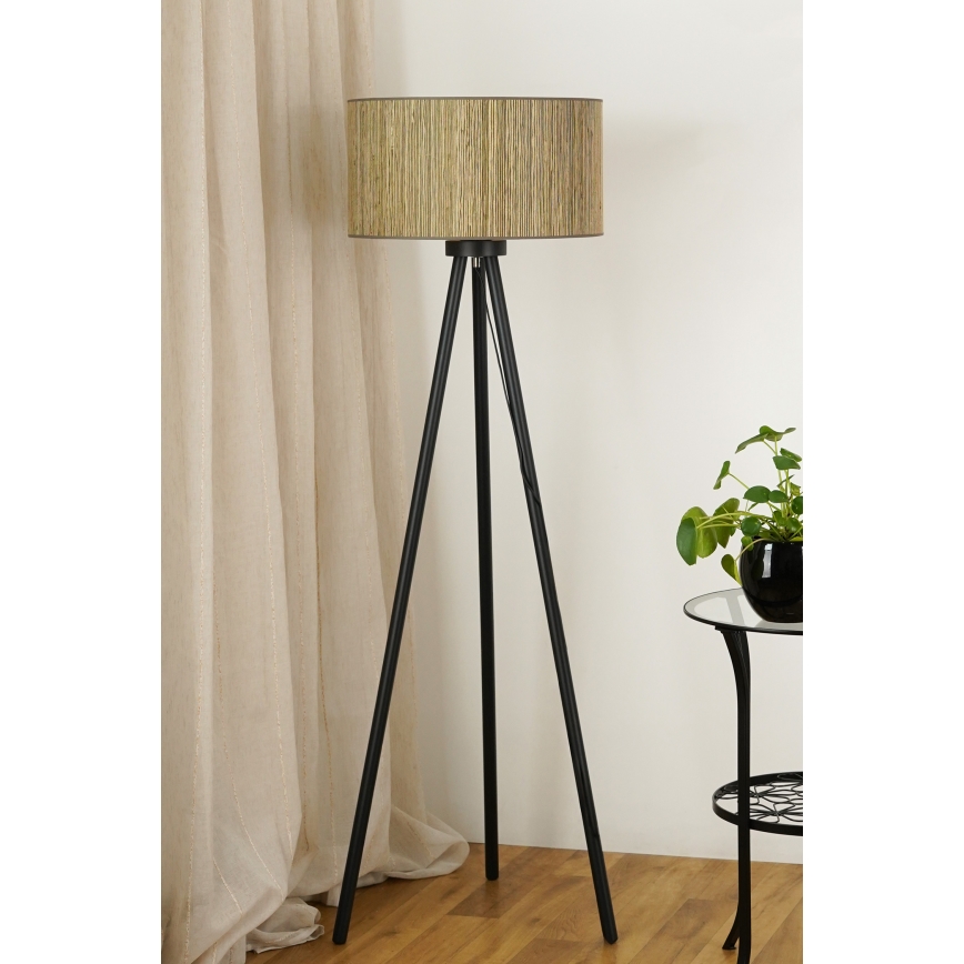 Brilagi - Staande Lamp BOSTON ROLLER 1xE27/15W/230V stro bruin/goud