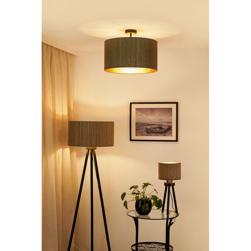 Brilagi - Staande Lamp BOSTON ROLLER 1xE27/15W/230V stro bruin/goud