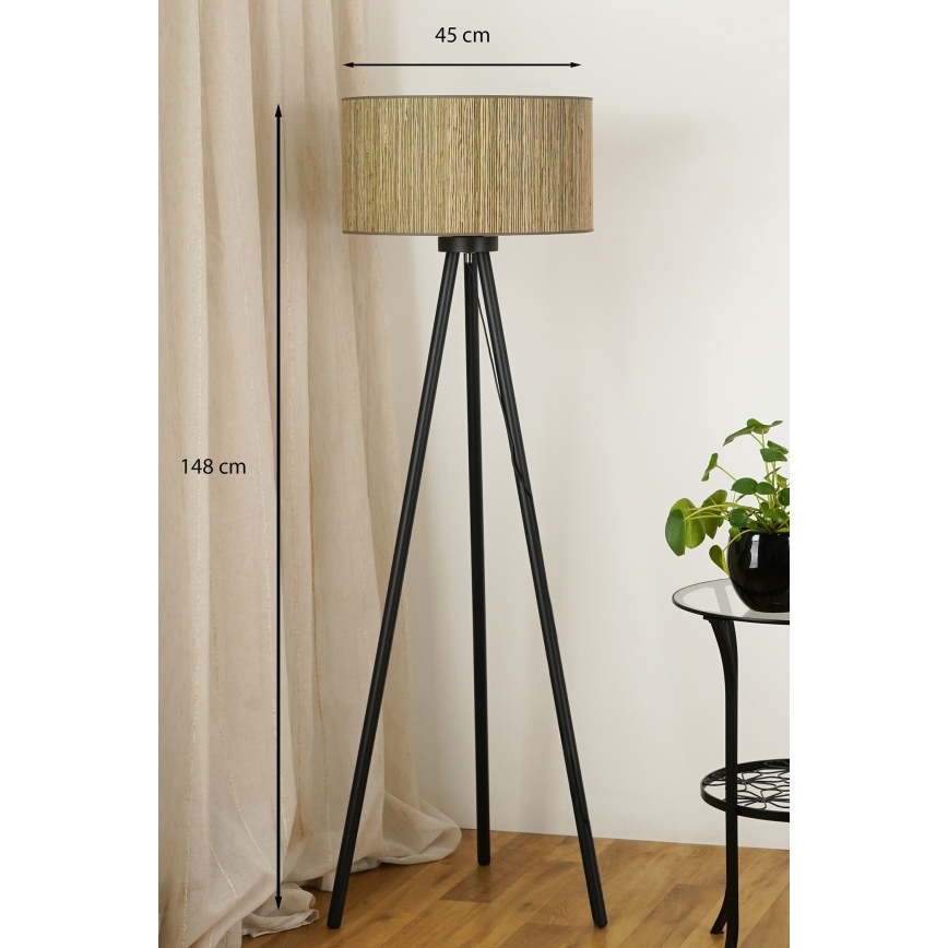 Brilagi - Staande Lamp BOSTON ROLLER 1xE27/15W/230V stro bruin/goud