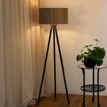 Brilagi - Staande Lamp BOSTON ROLLER 1xE27/15W/230V stro bruin/goud