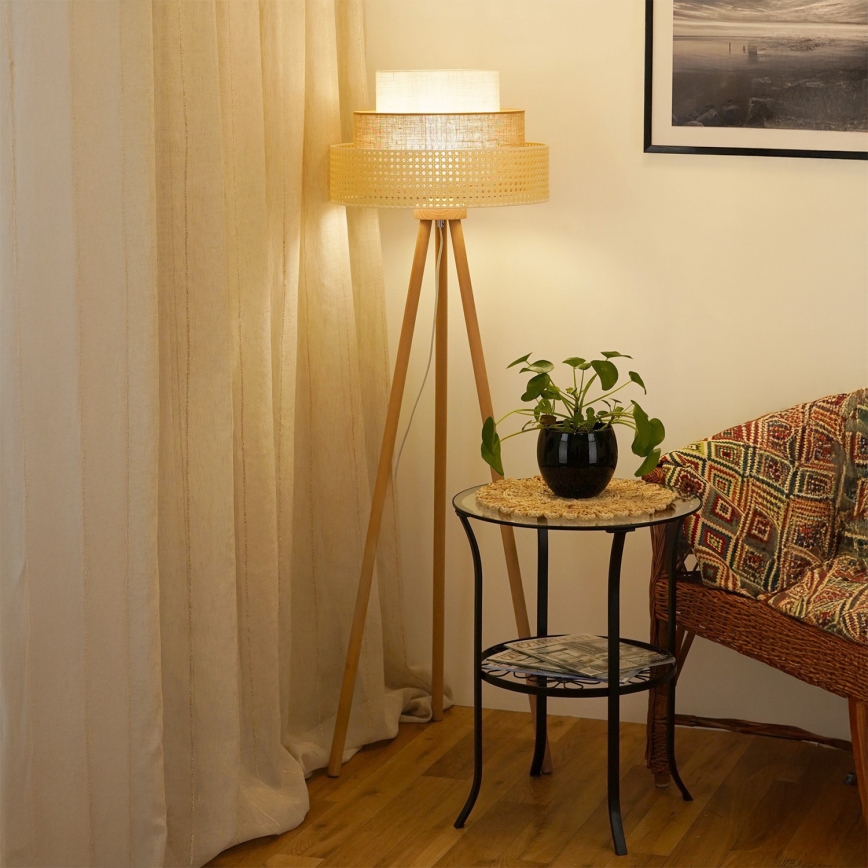 Brilagi - Staande Lamp CEDAR LUNETA 1xE27/15W/230V beige/bruin/crème