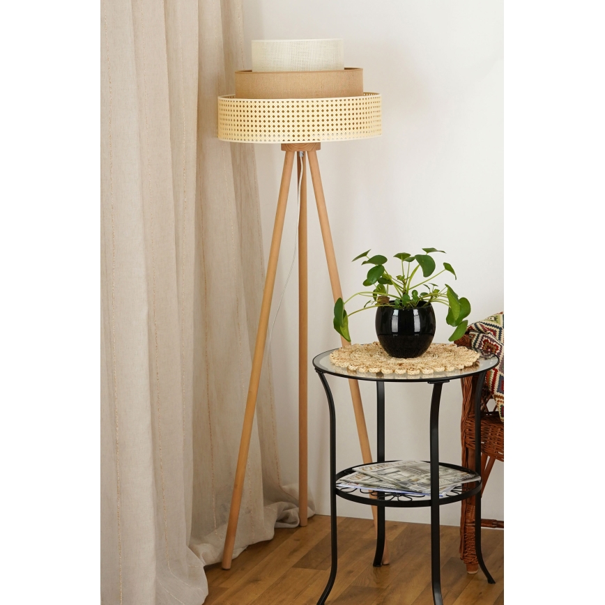 Brilagi - Staande Lamp CEDAR LUNETA 1xE27/15W/230V beige/bruin/crème