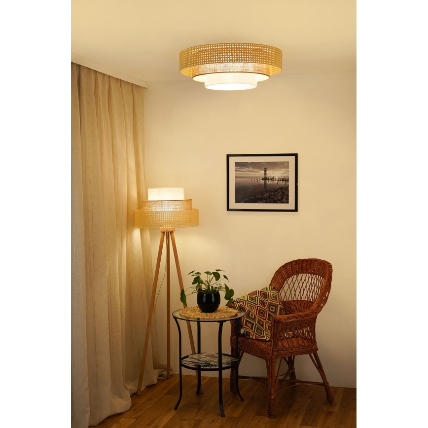 Brilagi - Staande Lamp CEDAR LUNETA 1xE27/15W/230V beige/bruin/crème