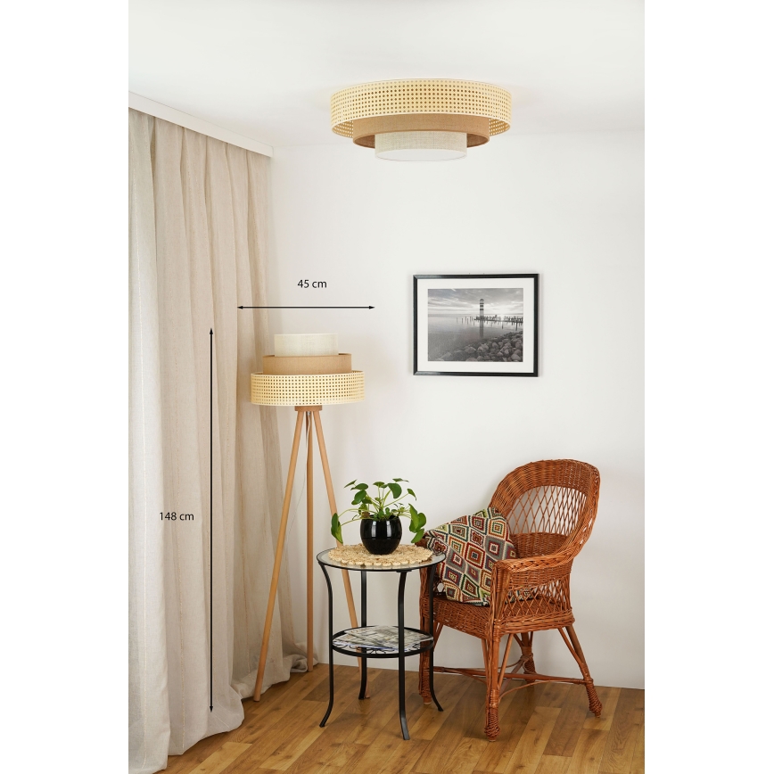 Brilagi - Staande Lamp CEDAR LUNETA 1xE27/15W/230V beige/bruin/crème