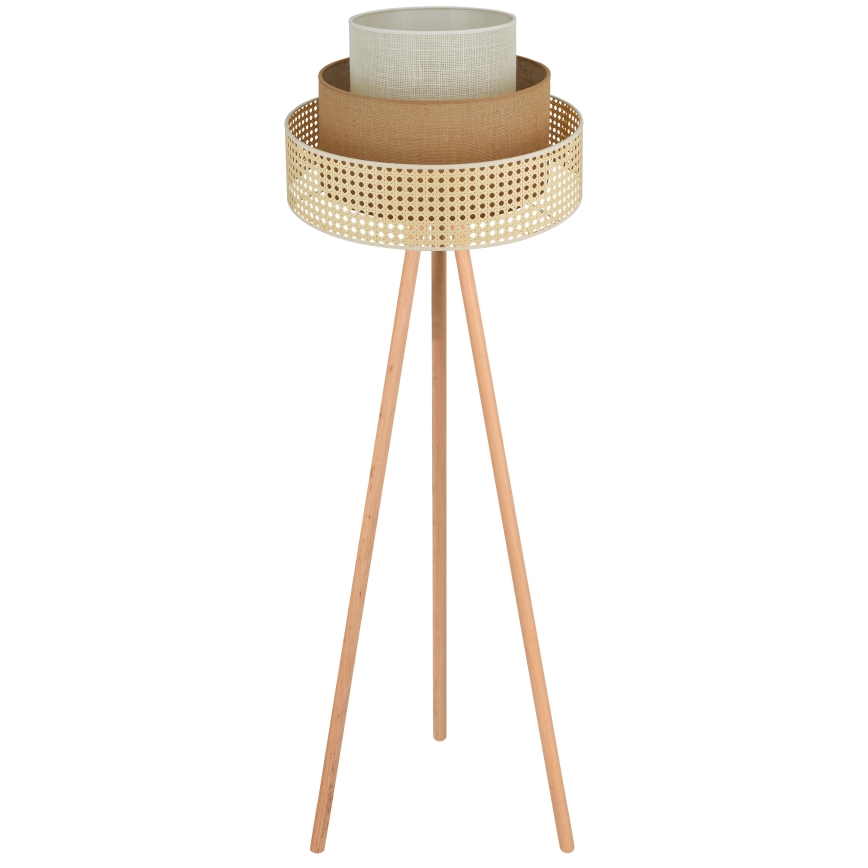 Brilagi - Staande lamp CEDAR LUNETA 1xE27/15W/230V riet/bruin/crème