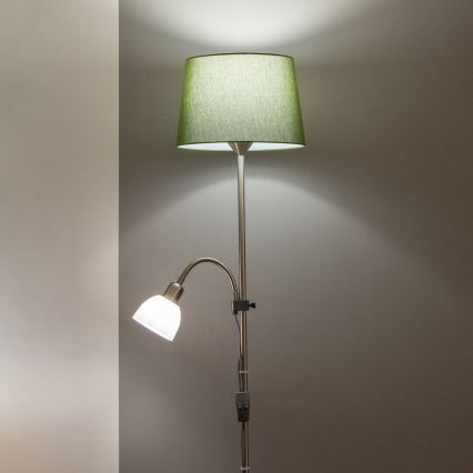 Brilagi - Staande lamp CERIA 1xE27/100W/230V + 1xE14/25W mat chroom/groen