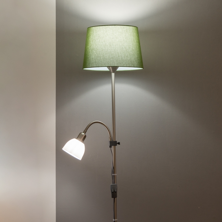 Brilagi - Staande lamp CERIA 1xE27/100W/230V + 1xE14/25W mat chroom/groen