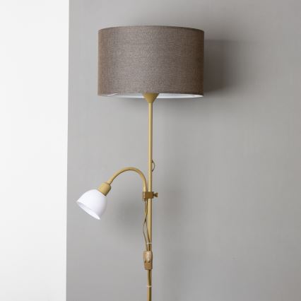 Brilagi - Staande lamp CERIA 2-in-1 1xE27/100W/230V + 1xE14/25W goud/bruin