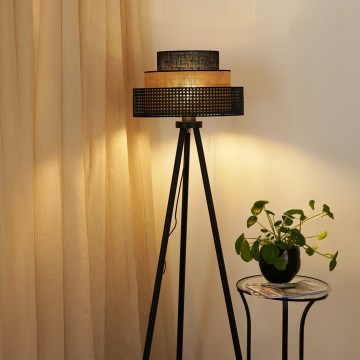 Brilagi - Staande Lamp DAKOTA LUNETA 1xE27/15W/230V zwart/beige