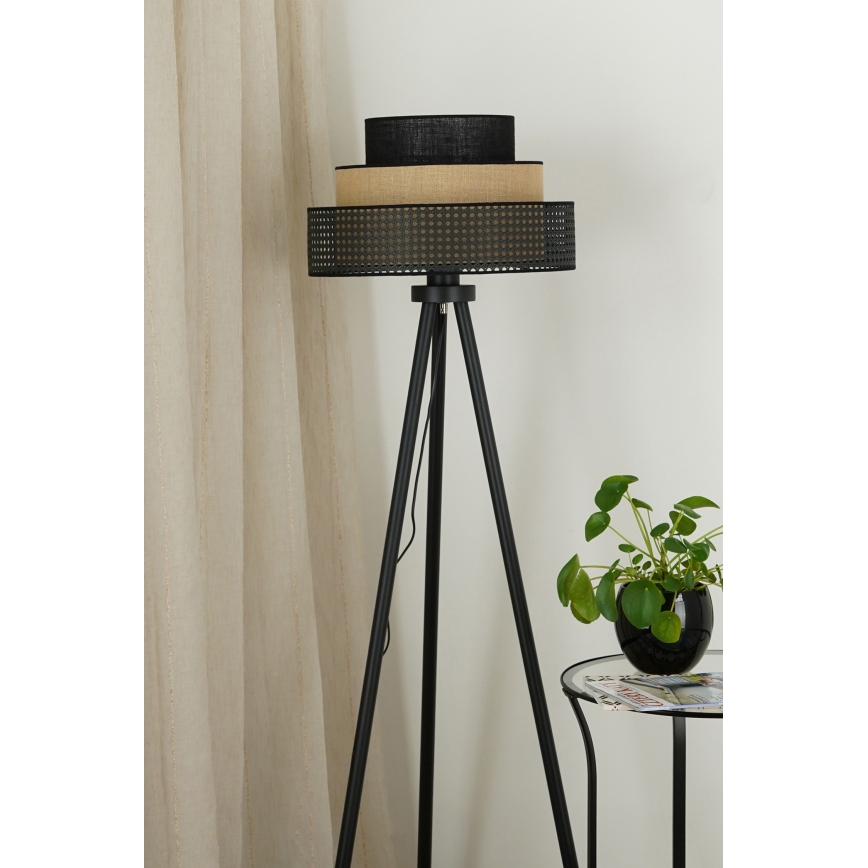 Brilagi - Staande Lamp DAKOTA LUNETA 1xE27/15W/230V zwart/beige