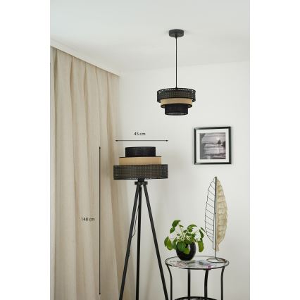 Brilagi - Staande Lamp DAKOTA LUNETA 1xE27/15W/230V zwart/beige