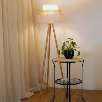 Brilagi - Staande Lamp DENVER LUNETA 1xE27/15W/230V beige/bruin/crème