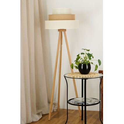 Brilagi - Staande Lamp DENVER LUNETA 1xE27/15W/230V beige/bruin/crème