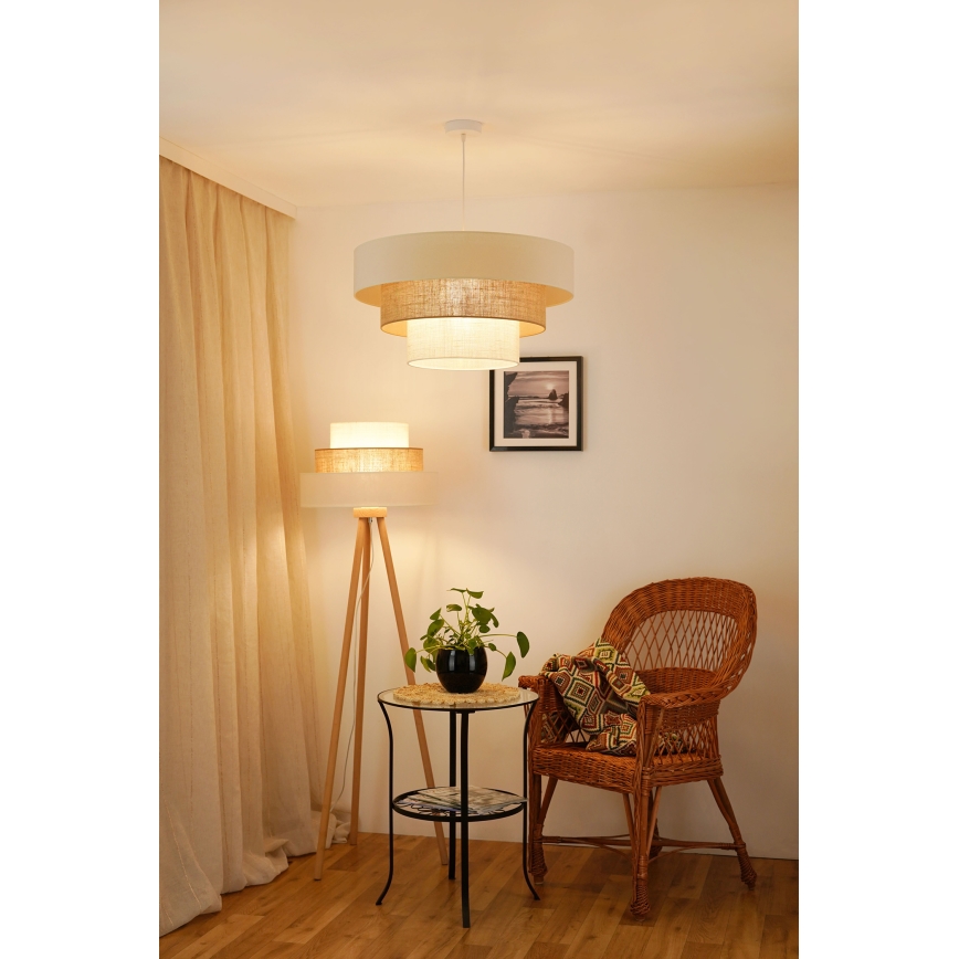 Brilagi - Staande Lamp DENVER LUNETA 1xE27/15W/230V beige/bruin/crème