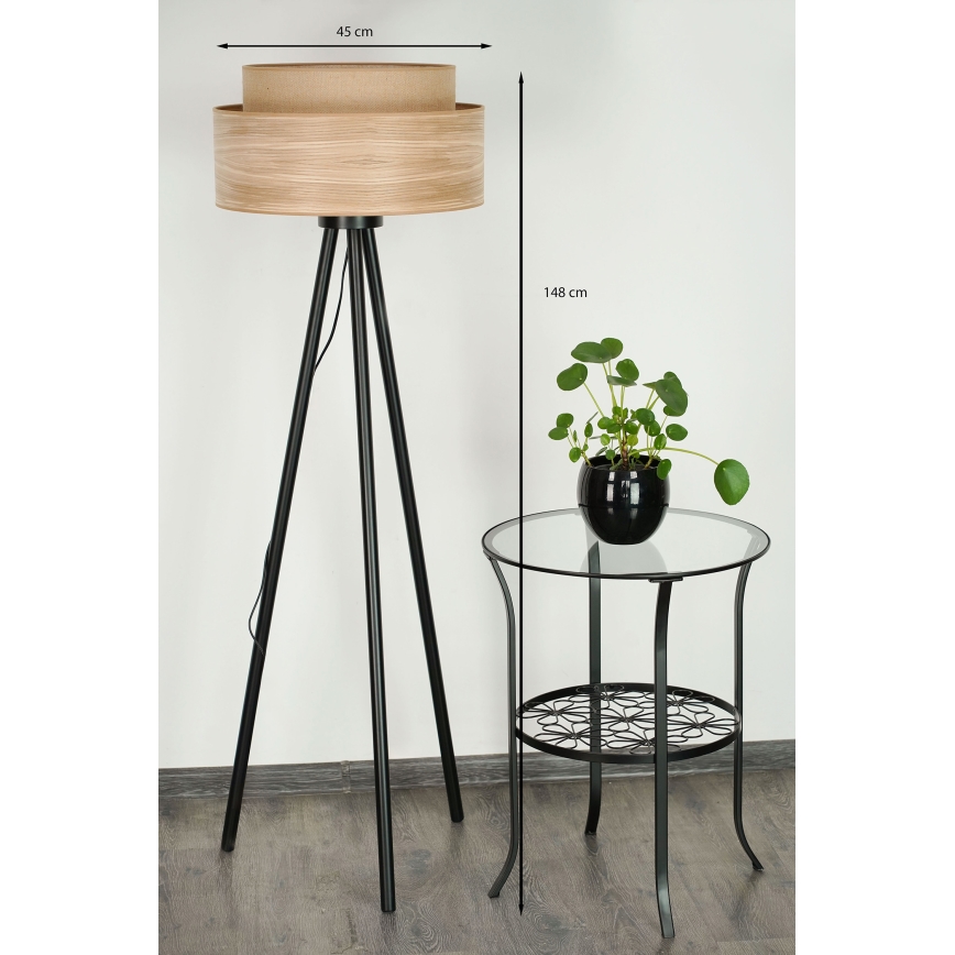 Brilagi - Staande Lamp MONTANA BOHO 1xE27/15W/230V bruin/zwart