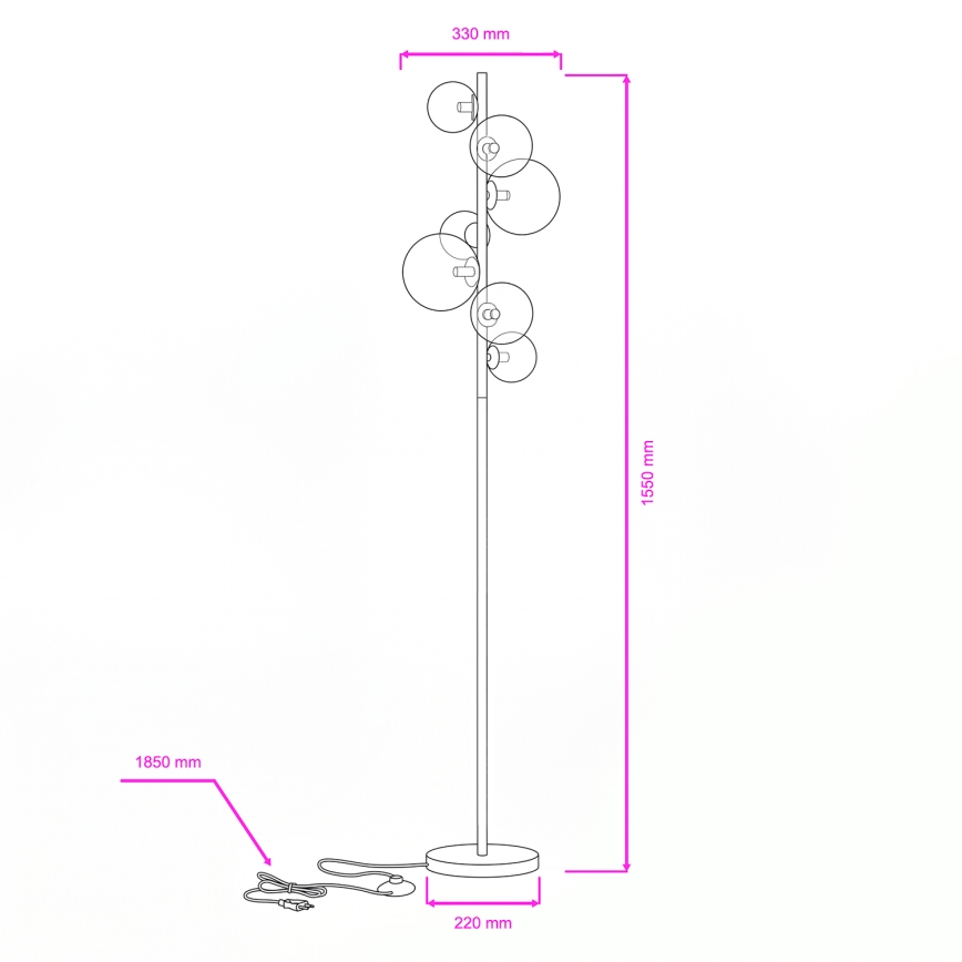 Brilagi - Staande LED Lamp MILLA 7xG9/3W/230V goud/wit