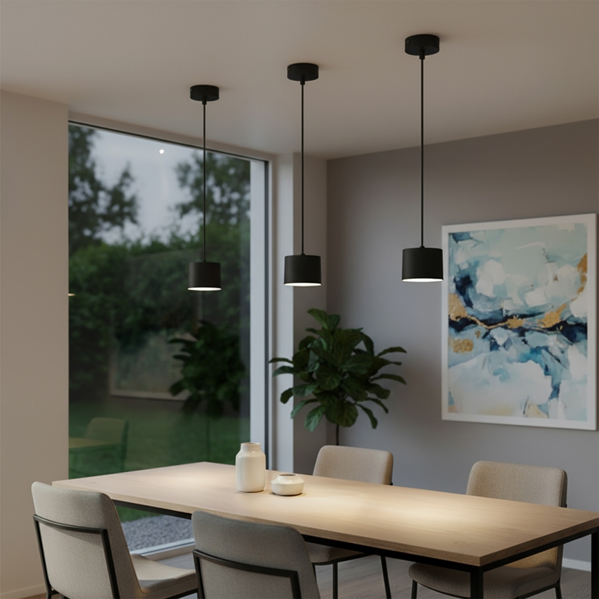 Brilagi - LED RGB+CCT dimbare hanglamp aan kabel STRIPY 1xGX53/14W/230V 2700-6500K Wi-Fi Tuya zwart