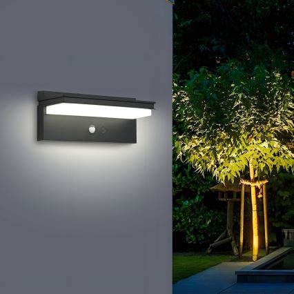 Brilagi - LED zonne-wandlamp met sensor SUN SENSE LED/10W/3,7V 4000 mAh IP44
