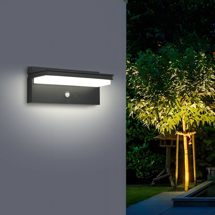 Brilagi - LED zonne-wandlamp met sensor SUN SENSE LED/10W/3,7V 4000 mAh IP44