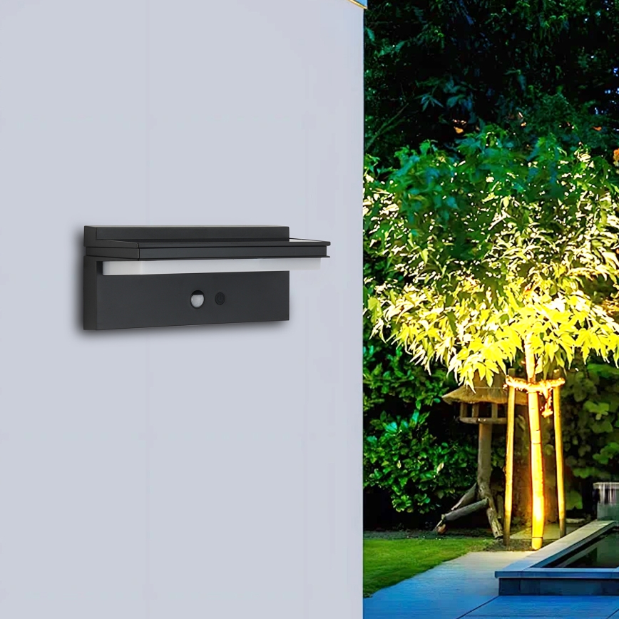 Brilagi - LED zonne-wandlamp met sensor SUN SENSE LED/10W/3,7V 4000 mAh IP44