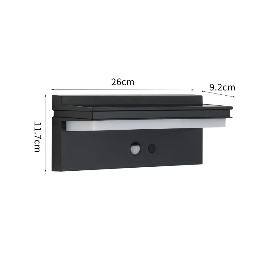 Brilagi - LED zonne-wandlamp met sensor SUN SENSE LED/10W/3,7V 4000 mAh IP44