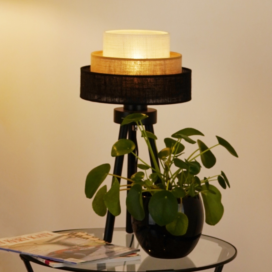 Brilagi - Tafellamp ASPEN LUNETA 1xE27/15W/230V zwart/beige/crème