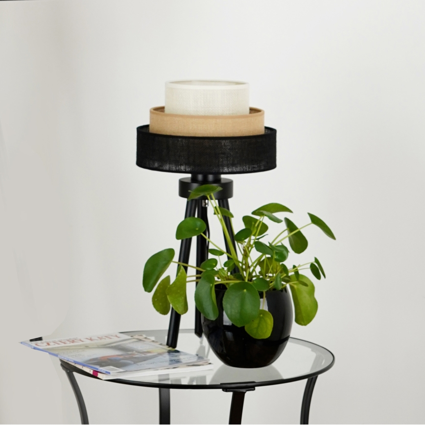Brilagi - Tafellamp ASPEN LUNETA 1xE27/15W/230V zwart/beige/crème