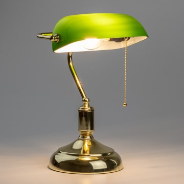 Brilagi - Tafellamp BANK OFFICE 1xE27/60W/230V goud/groen