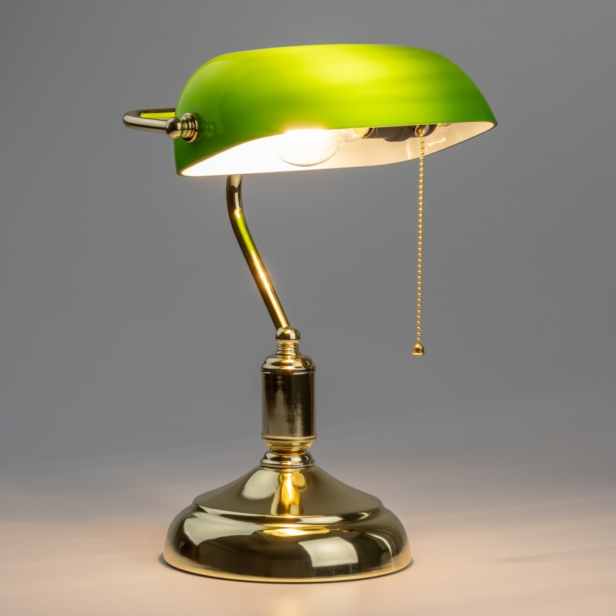 Brilagi - Tafellamp BANK OFFICE 1xE27/60W/230V goud/groen