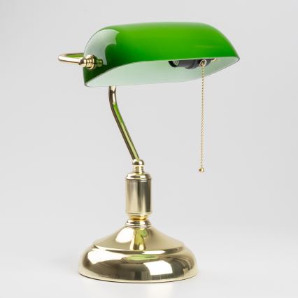 Brilagi - Tafellamp BANK OFFICE 1xE27/60W/230V goud/groen