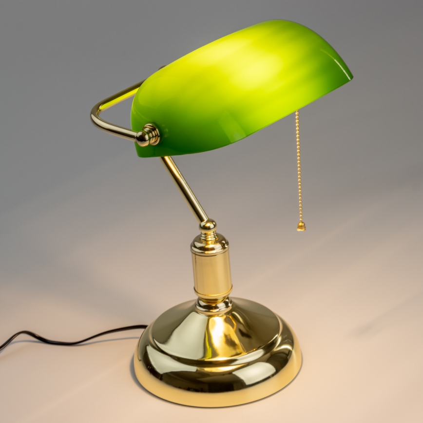 Brilagi - Tafellamp BANK OFFICE 1xE27/60W/230V goud/groen