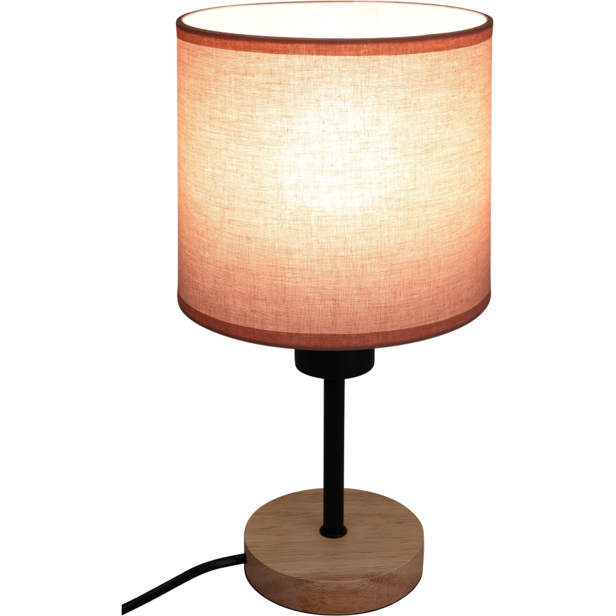 Brilagi - Kinder-tafellamp BOBO WOOD 1xE27/25W/230V eiken/zwart/roze