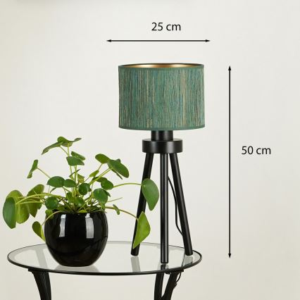 Brilagi - Tafellamp BOSTON ROLLER 1xE27/15W/230V stro groen/goud