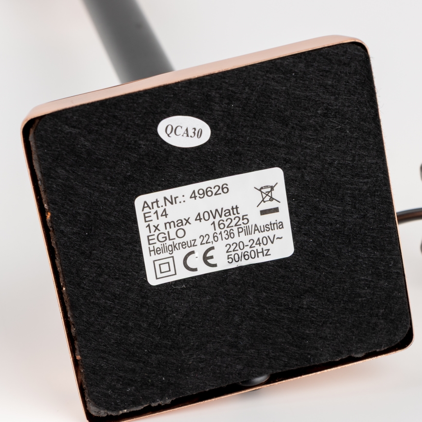 Brilagi - Tafellamp CERIA 1xE14/40W/230V Ø 25 cm koper/wit