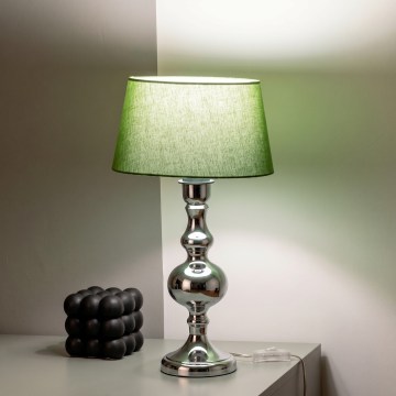 BRILAGI - Tafellamp CERIA 1xE27/60W/230V Ø 25 cm glanzend chroom/groen