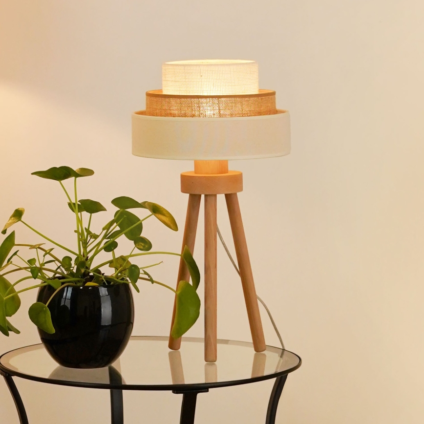 Brilagi - Tafellamp DENVER LUNETA 1xE27/15W/230V beige/bruin/crème