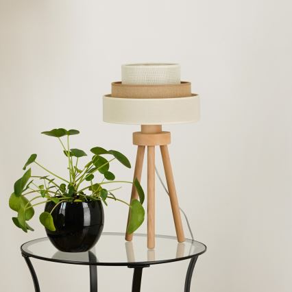 Brilagi - Tafellamp DENVER LUNETA 1xE27/15W/230V beige/bruin/crème